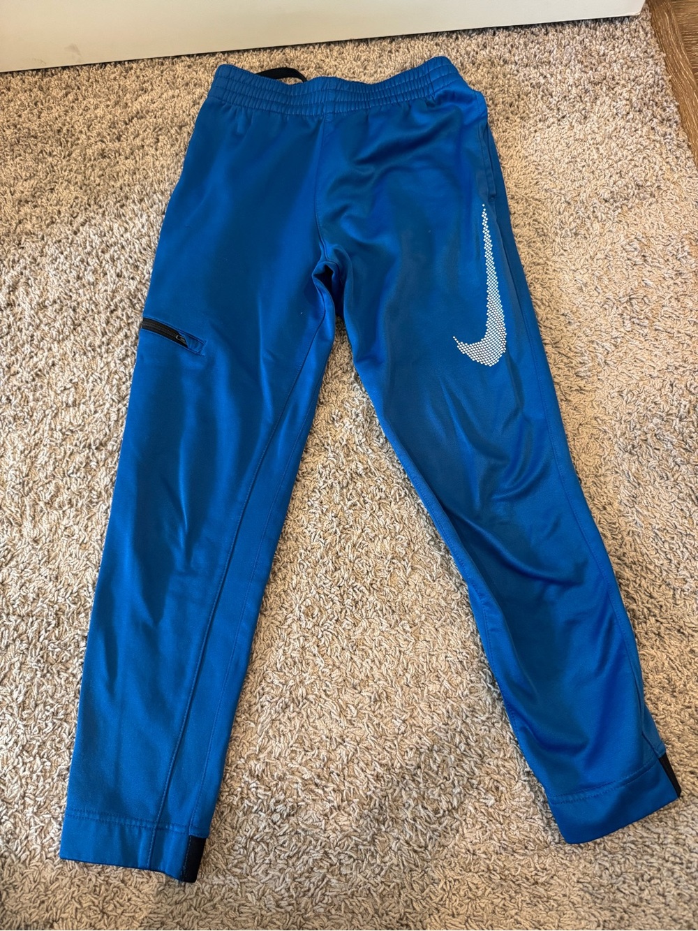 Nike Kids Blue Jogger Sweatpants with White Swoosh